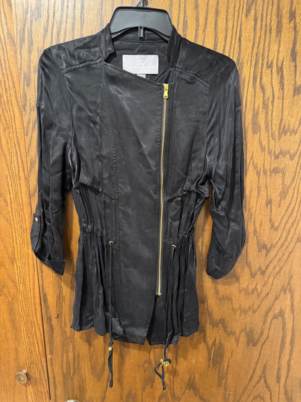 Tart Collections Black Utility Jacket with Gold Zipper